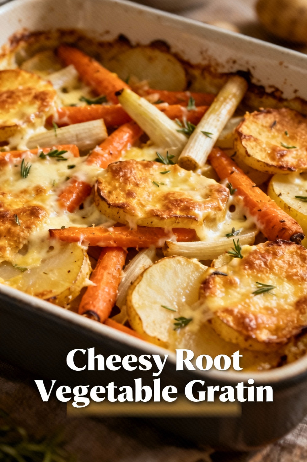 Cheesy Root Vegetable Gratin