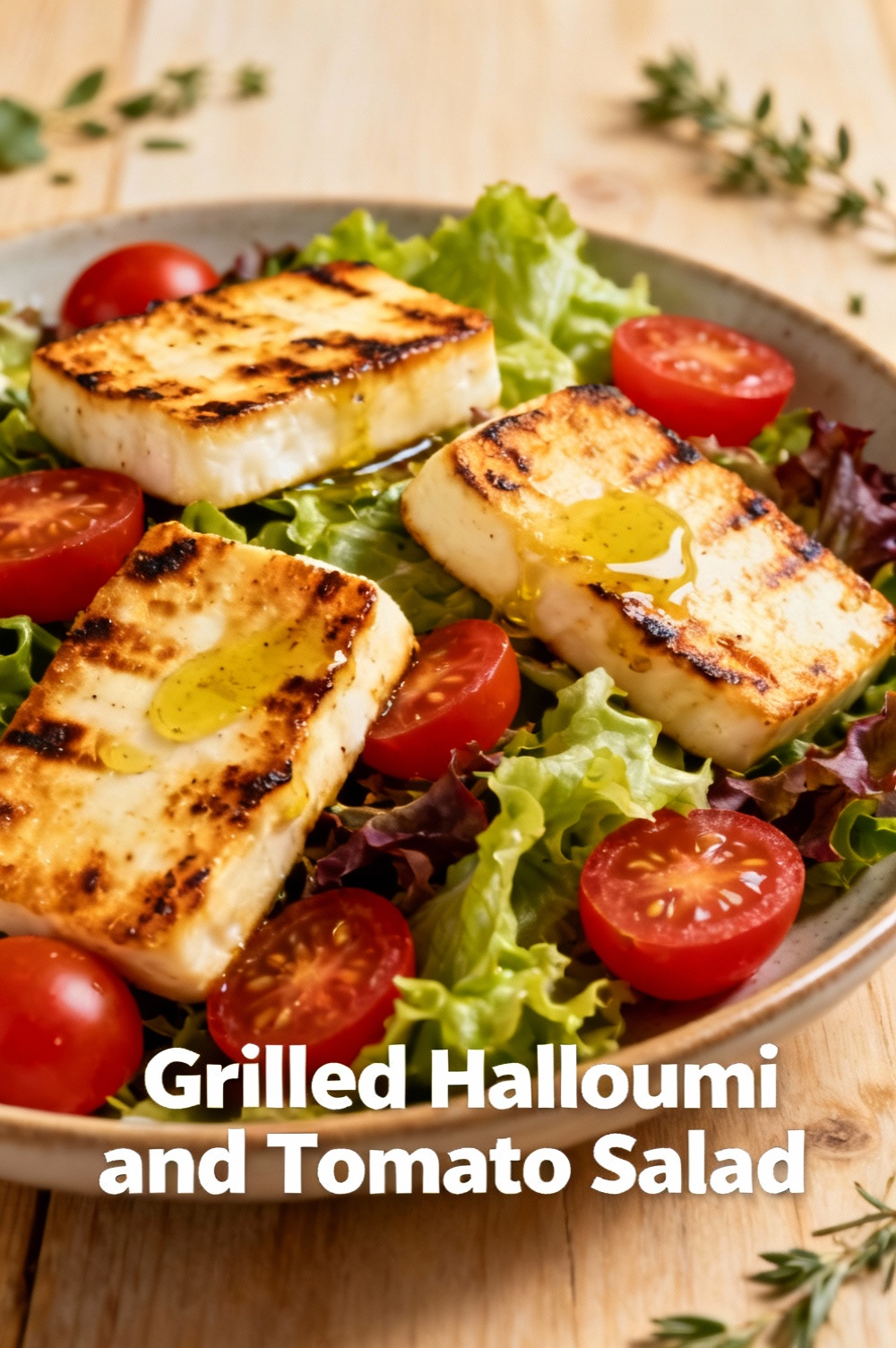 Grilled Halloumi and Tomato Salad