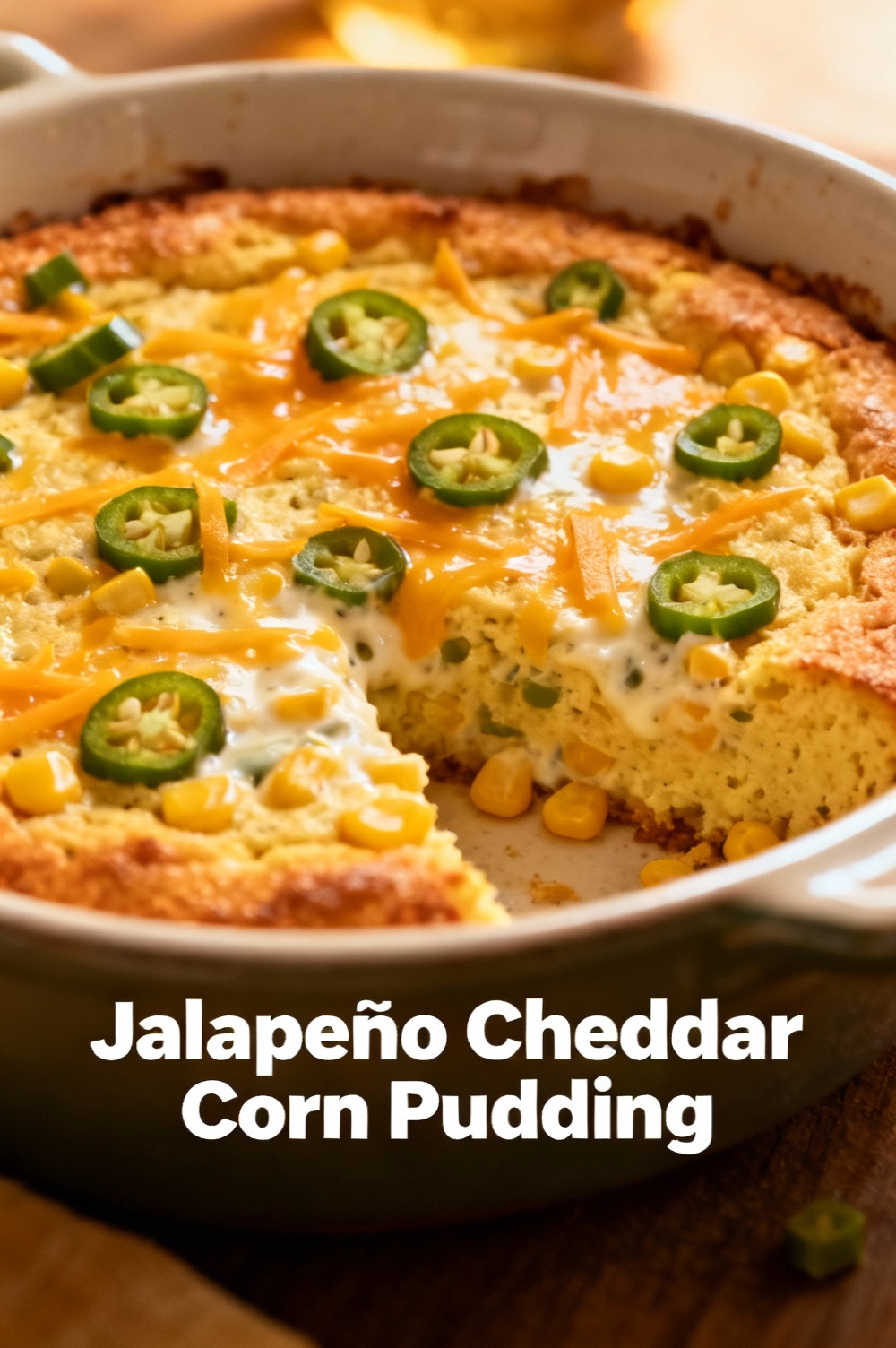 Jalapeño Cheddar Corn Pudding
