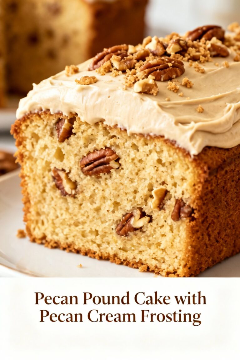 Pecan Pound Cake with Pecan Cream Frosting
