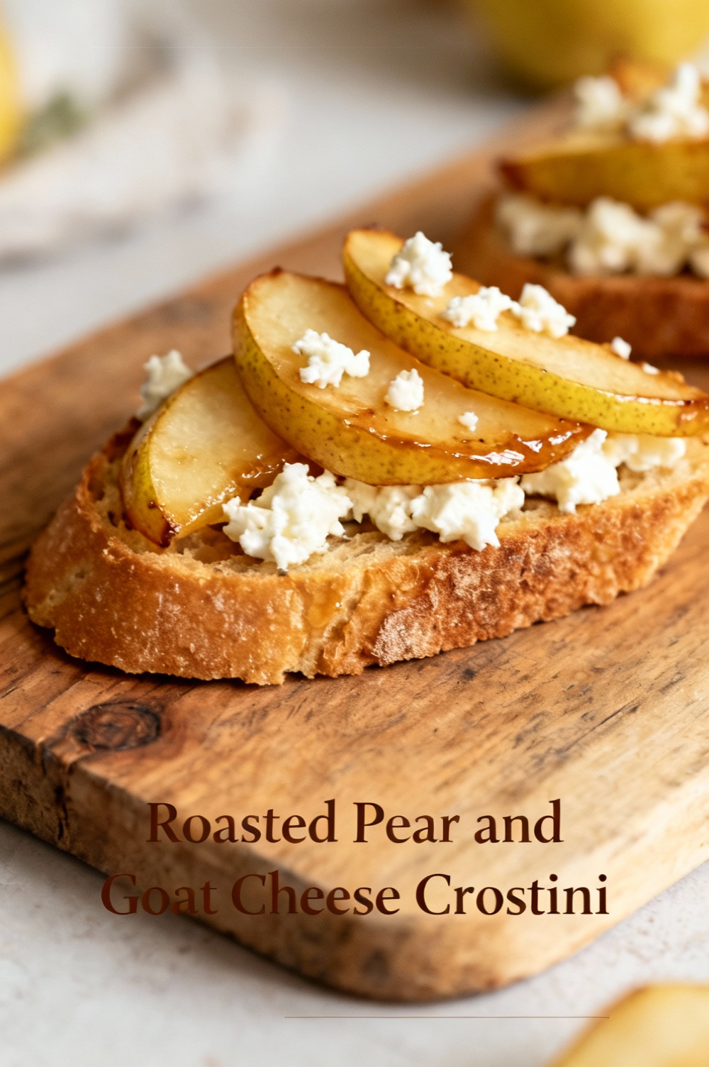 Roasted Pear and Goat Cheese Crostini