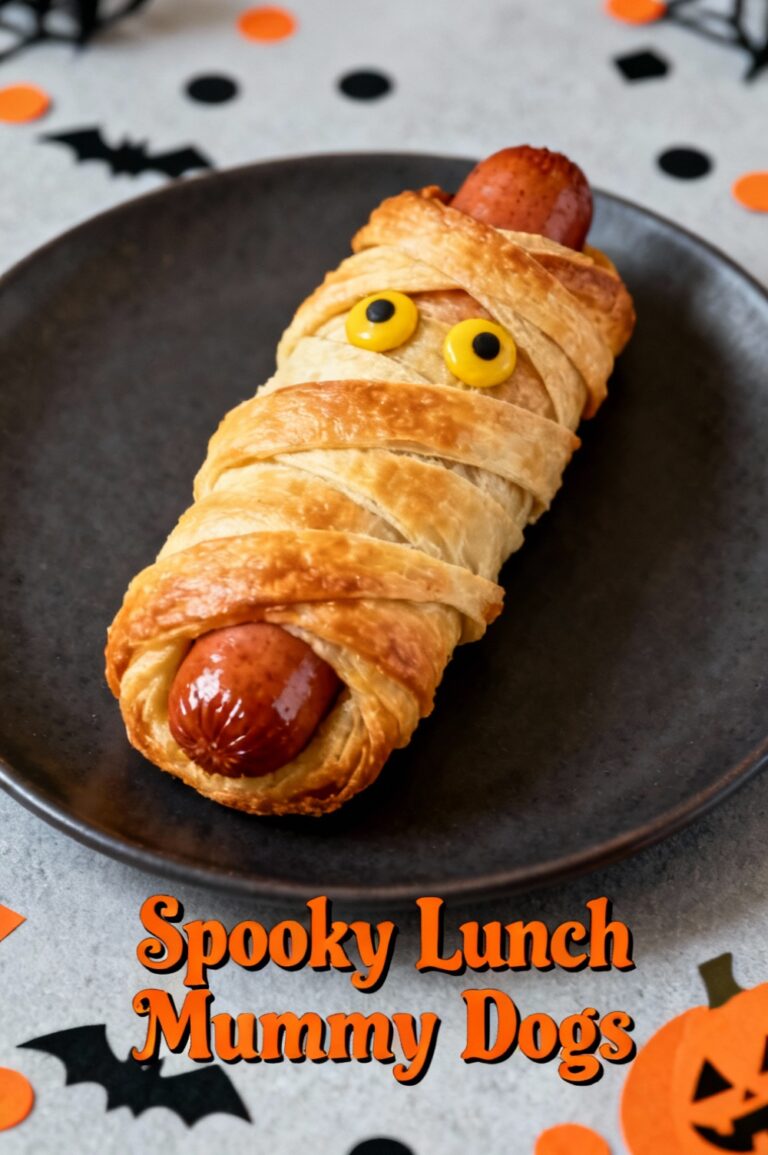 Spooky Lunch Mummy Dogs