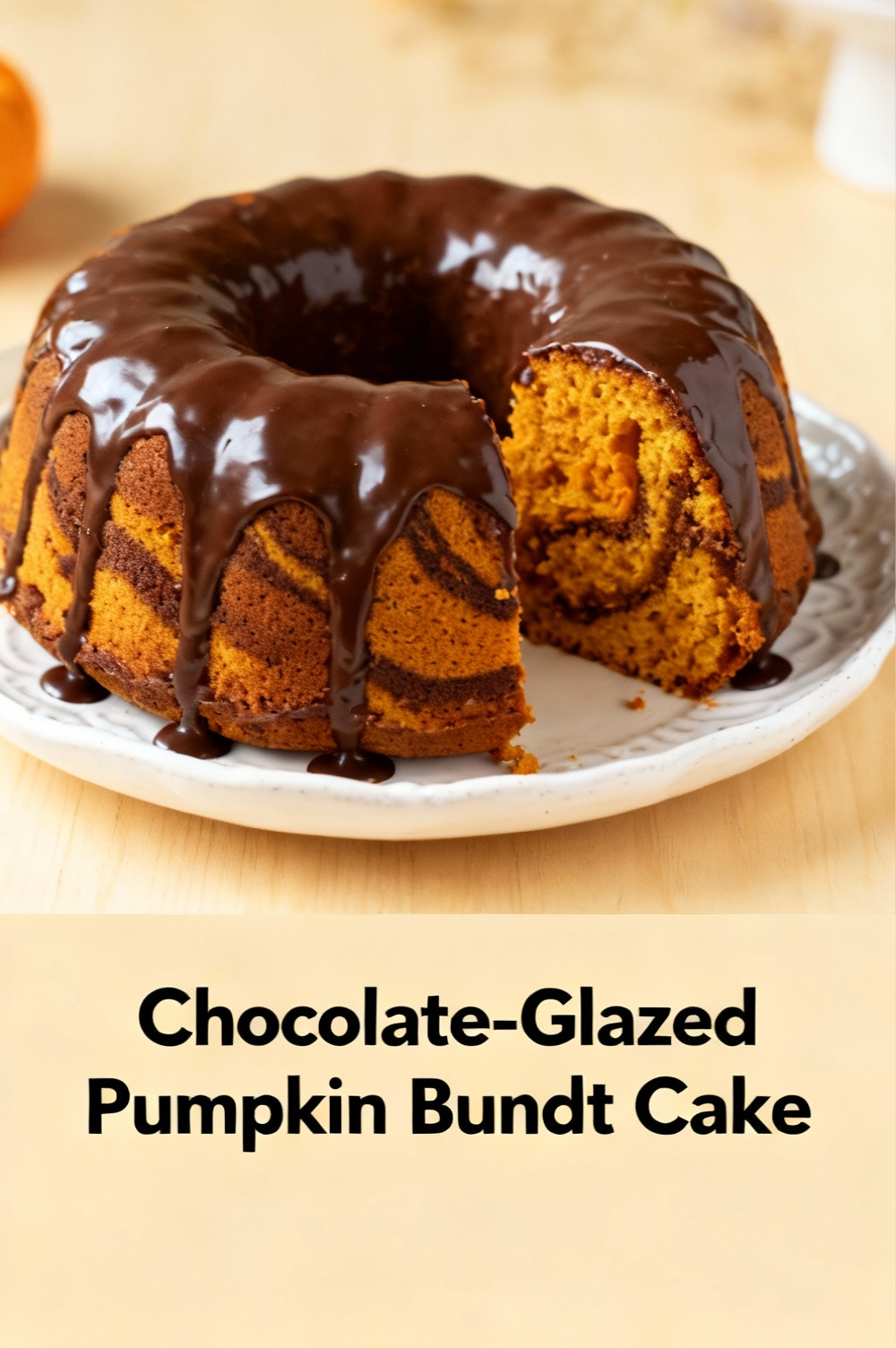Chocolate-Glazed Pumpkin Bundt Cake