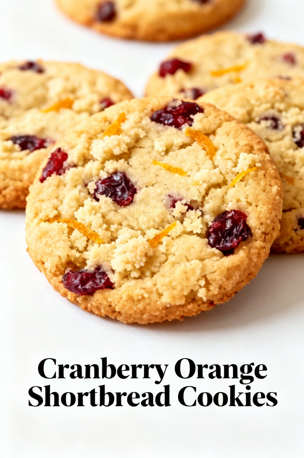 Cranberry Orange Shortbread Cookies