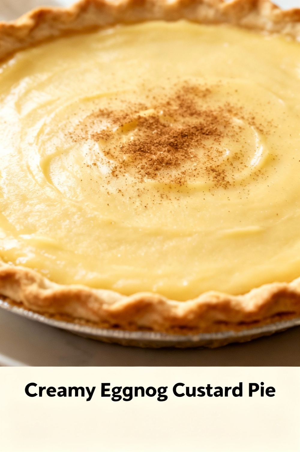 Creamy Eggnog Custard Pie