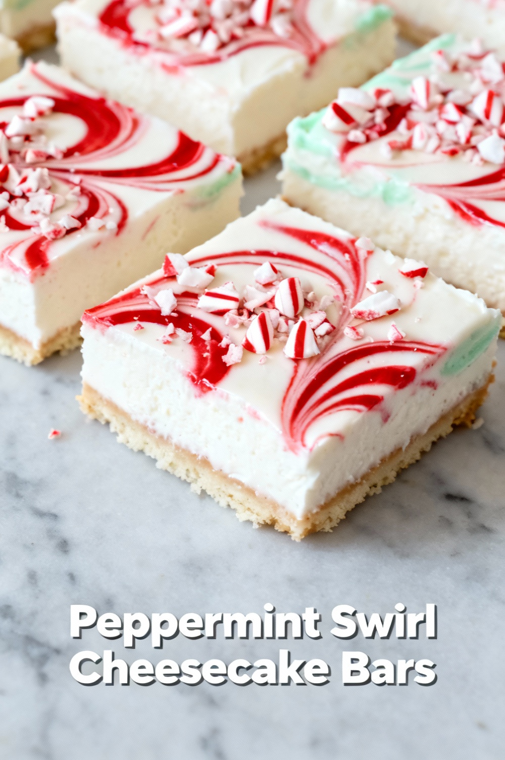 Peppermint Swirl Cheesecake Bars