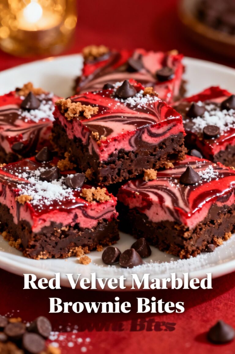 Red Velvet Marbled Brownie Bites