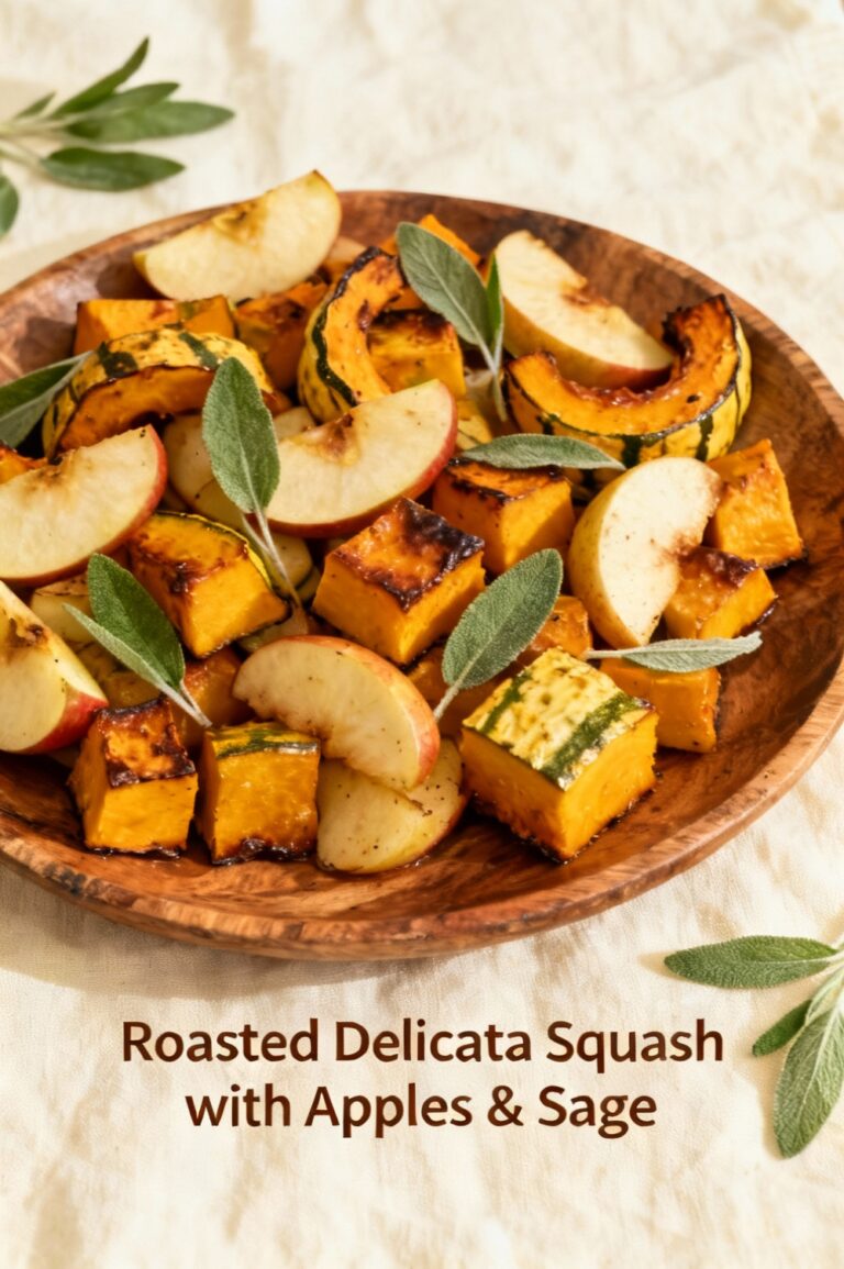 Roasted Delicata Squash with Apples & Sage