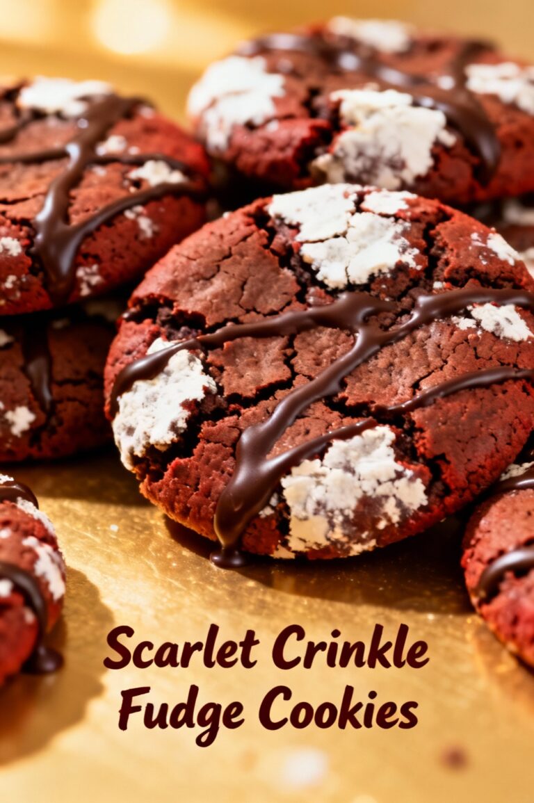 Scarlet Crinkle Fudge Cookies