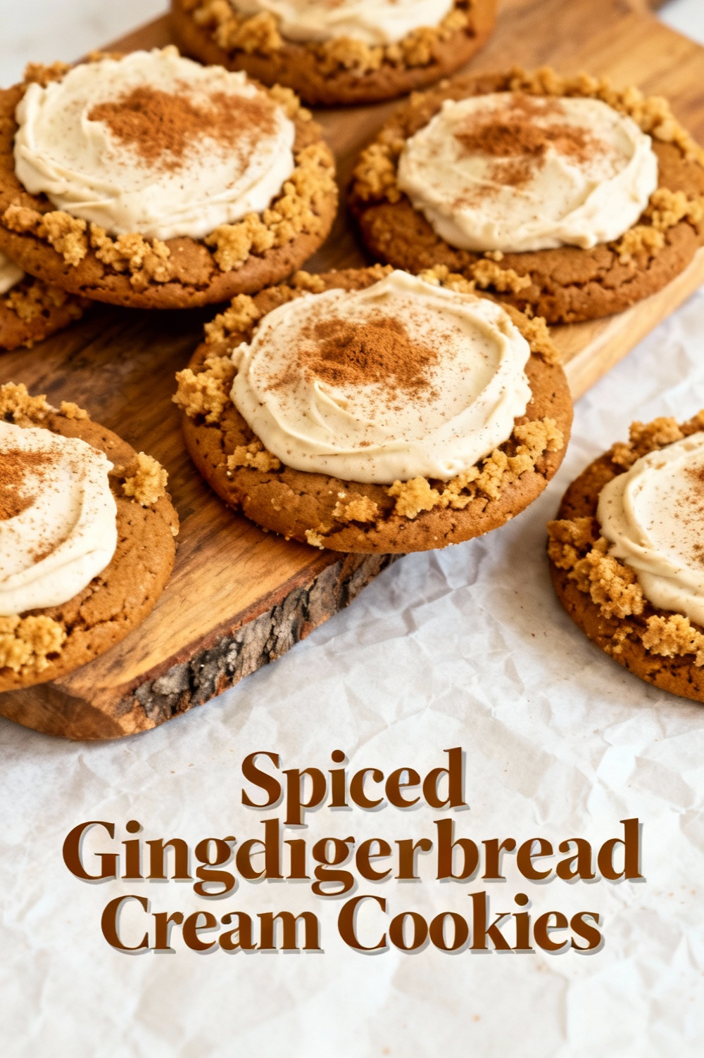 Spiced Gingerbread Cream Cookies