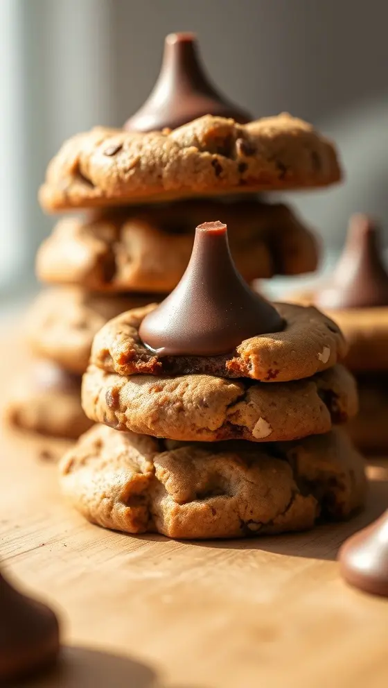 Chocolate Kiss Peanut Butter Cookies