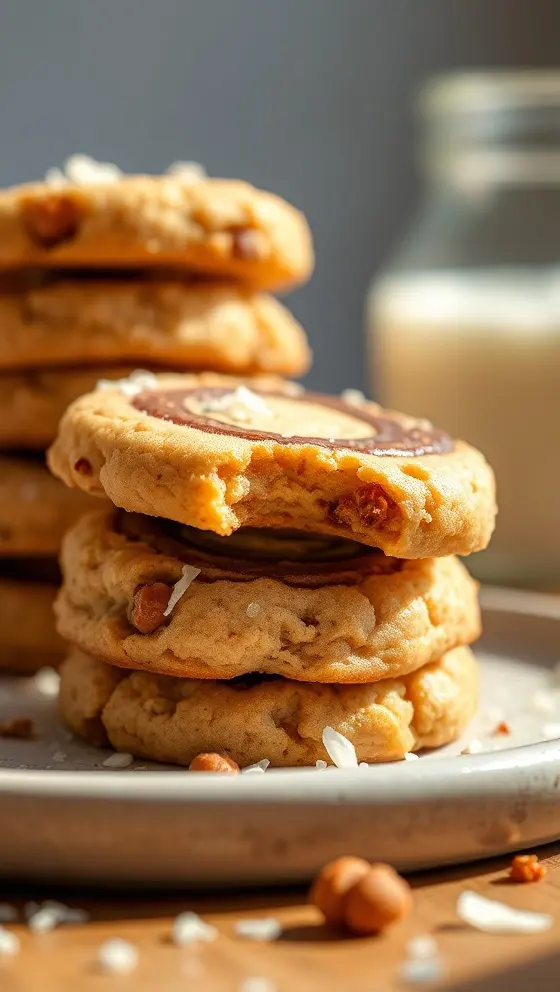 Toffee Coconut Swirl Cookies