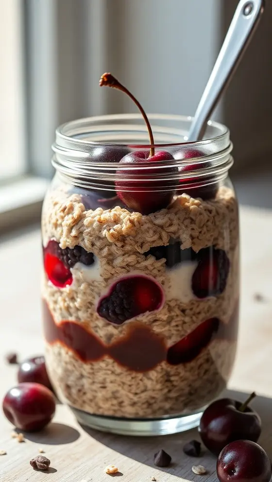 Chocolate Cherry Overnight Oats