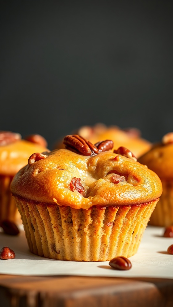 Honey Pecan Cheesecake Muffins