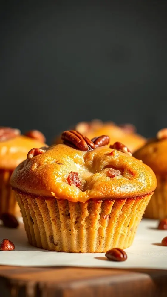 Honey Pecan Cheesecake Muffins