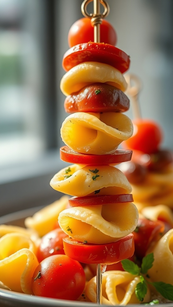 Italian Antipasto Skewers with Tortellini