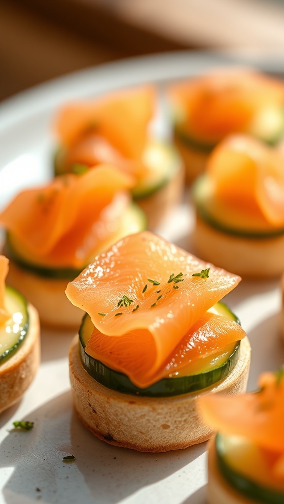Smoked Salmon Cucumber Canapes