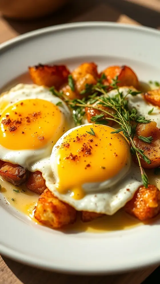 Spanish Style Eggs with Crispy Potatoes