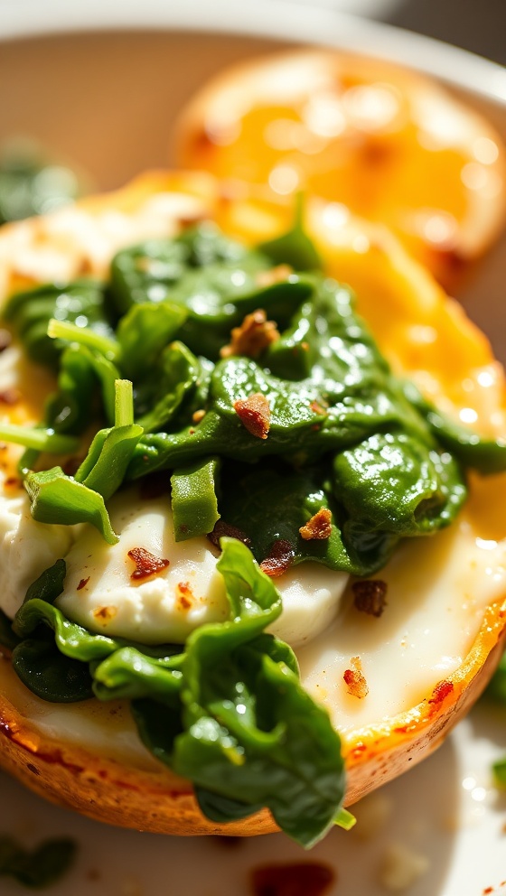 Baked Feta Eggs with Spinach