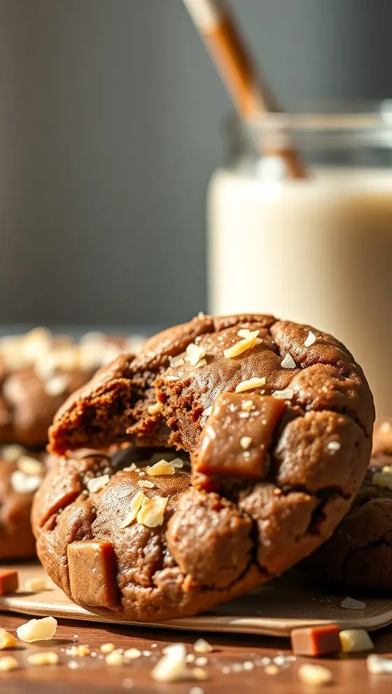 Caramel Coconut Chocolate Cookies