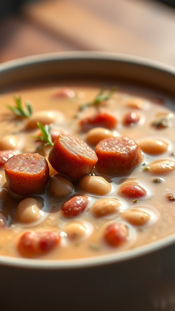 Creamy Bean Soup with Kielbasa