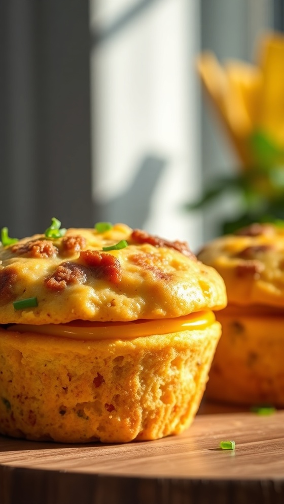 Sausage Egg and Cheddar Breakfast Muffins