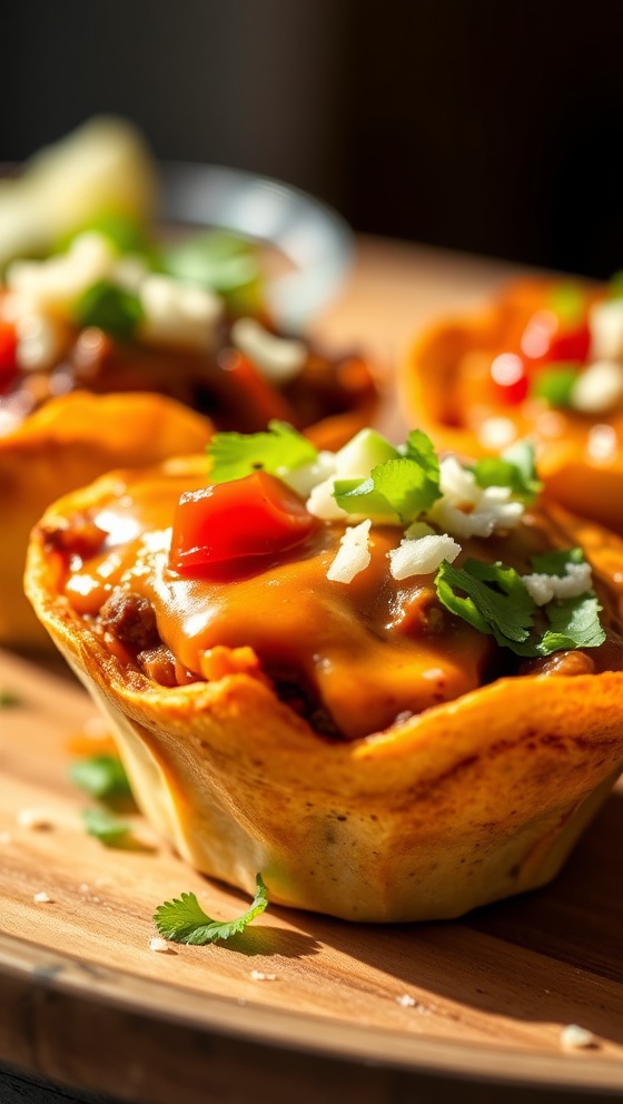 Savory Beef Enchilada Cups