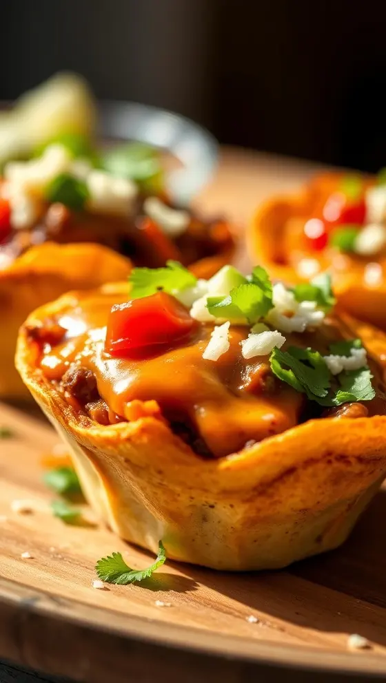 Savory Beef Enchilada Cups