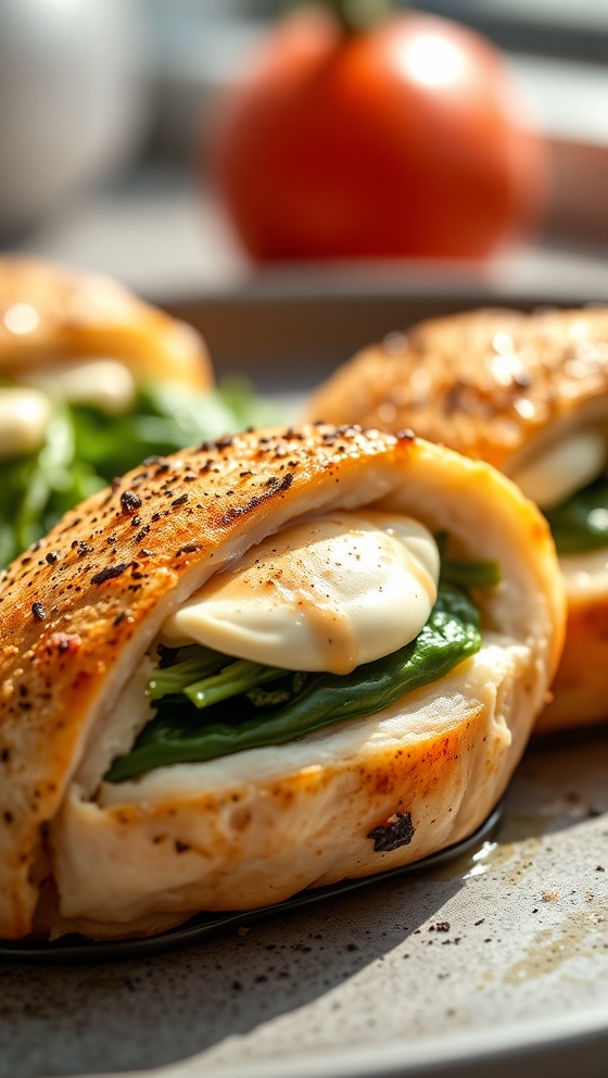 Stuffed Chicken with Mozzarella and Spinach